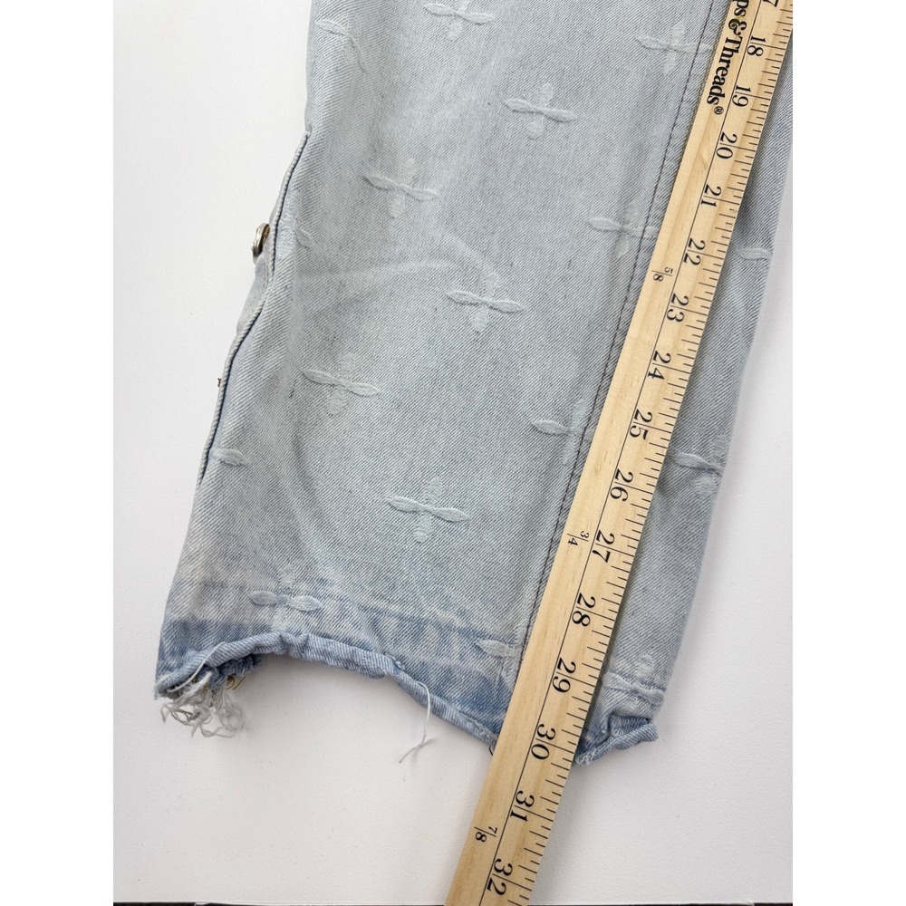 SMFK Plan D Cross Jacquard Ankle Jeans Women Small Light Wash Blue Denim Size 6 - Picture 11 of 15